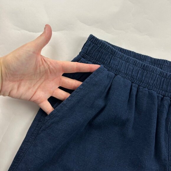 Briggs New York Washed Navy Linen Blend Wide Leg Lounge Pant L - Picture 3 of 7